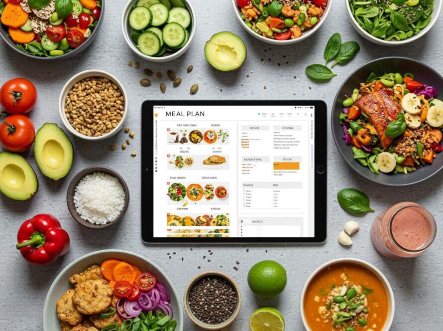 Create a featured image for a post about: Meal planning system