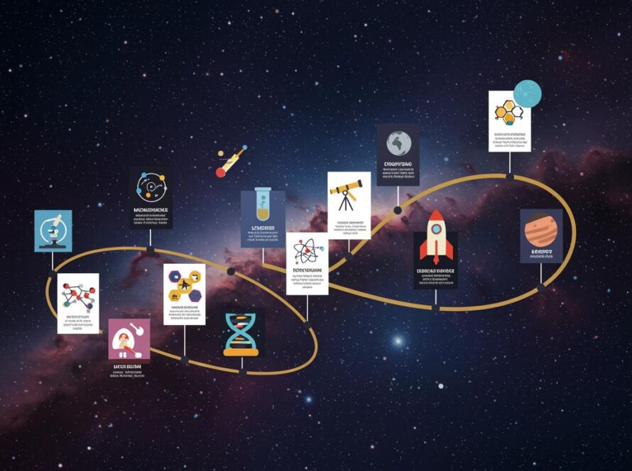 Create a featured image for a post about: Scientific discovery timeline