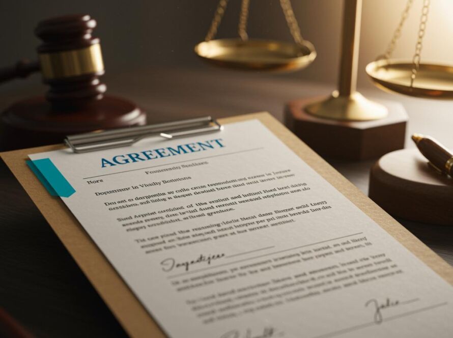 Create a featured image for a post about: Legal document template