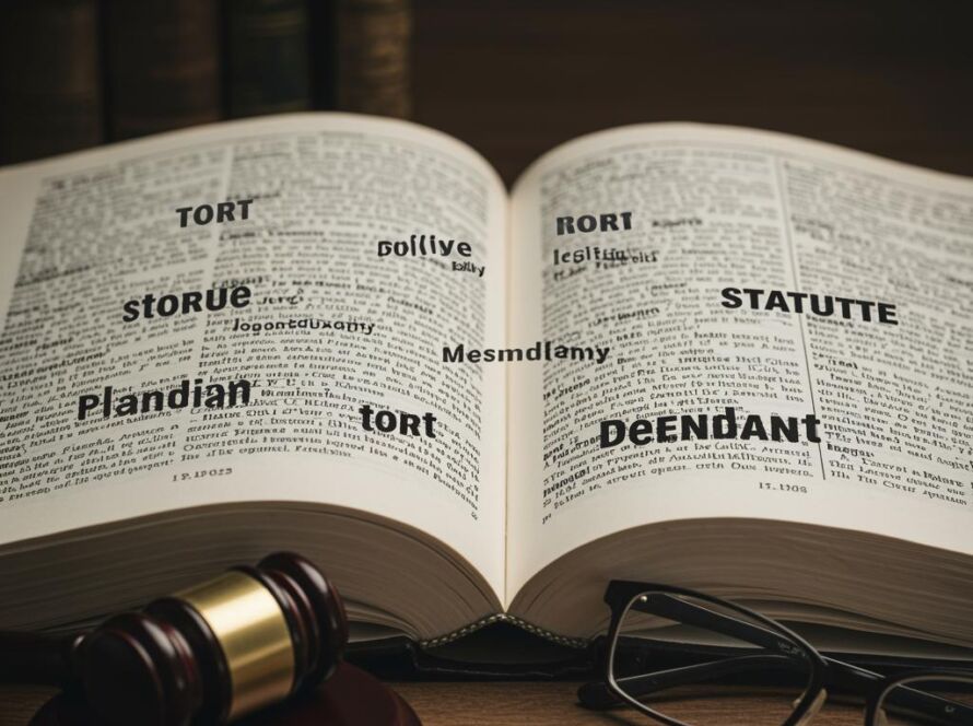 Create a featured image for a post about: Legal terminology glossary