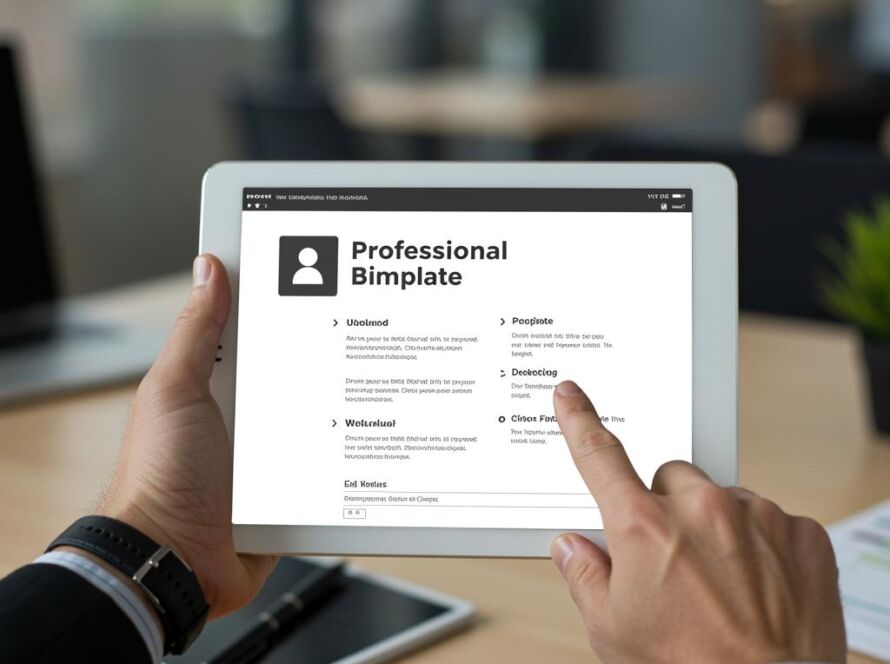 Create a featured image for a post about: Professional bio template