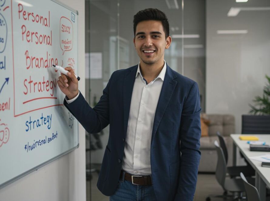 Create a featured image for a post about: Personal branding strategy