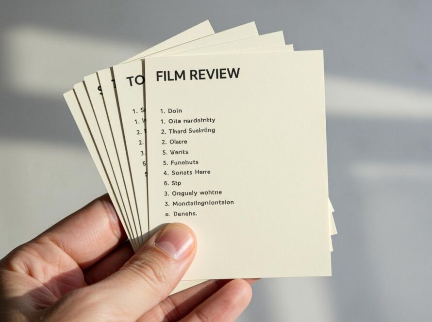 Create a featured image for a post about: Film review template
