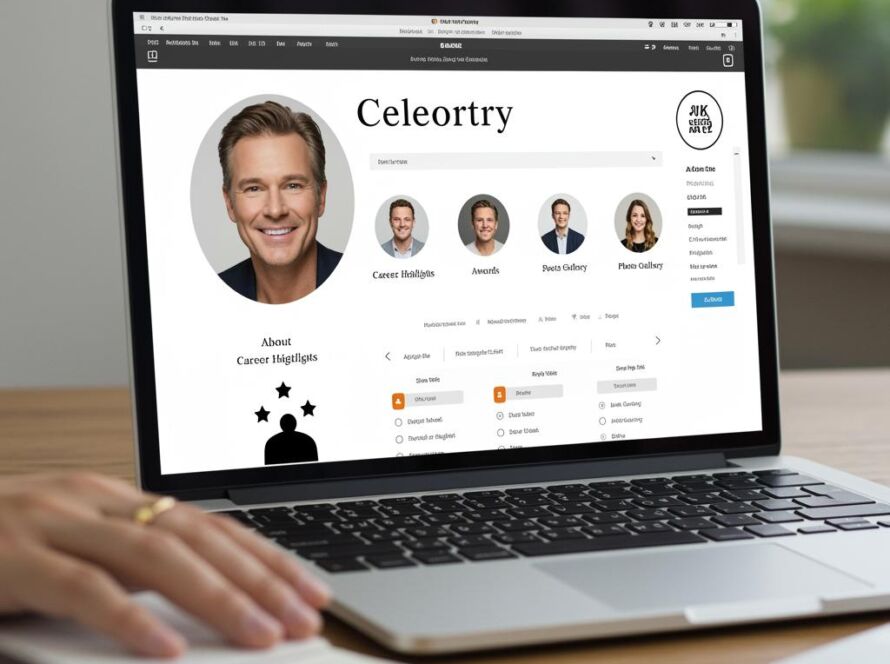 Create a featured image for a post about: Celebrity profile template