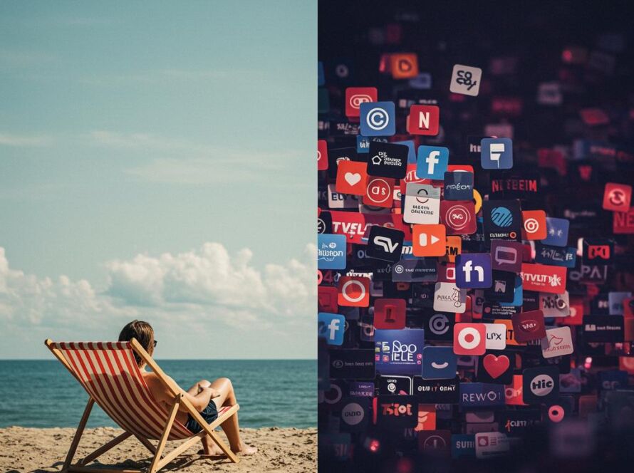 Create a featured image for a post about: Media consumption impact