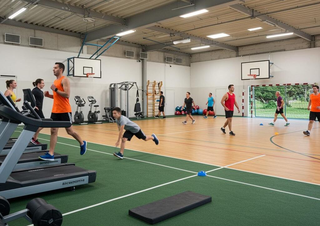 Create a featured image for a post about: Sports facility management