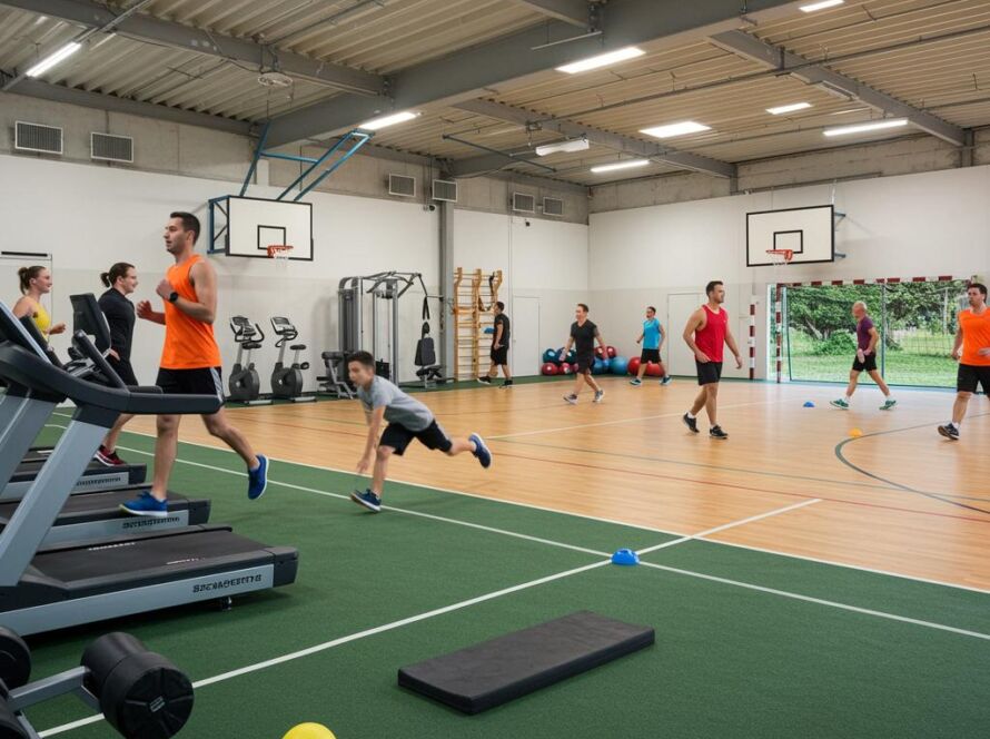 Create a featured image for a post about: Sports facility management