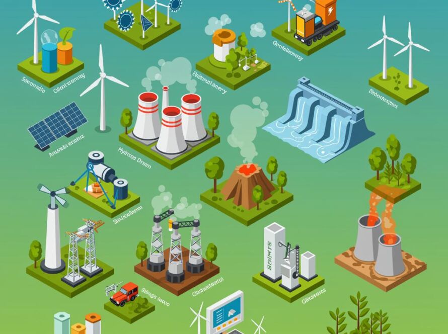 Create a featured image for a post about: Renewable energy comparison