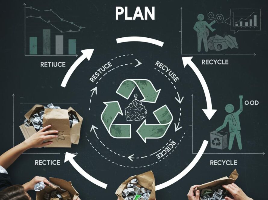 Create a featured image for a post about: Waste reduction plan
