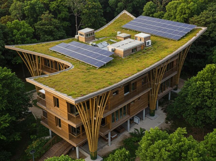Create a featured image for a post about: Sustainable building design