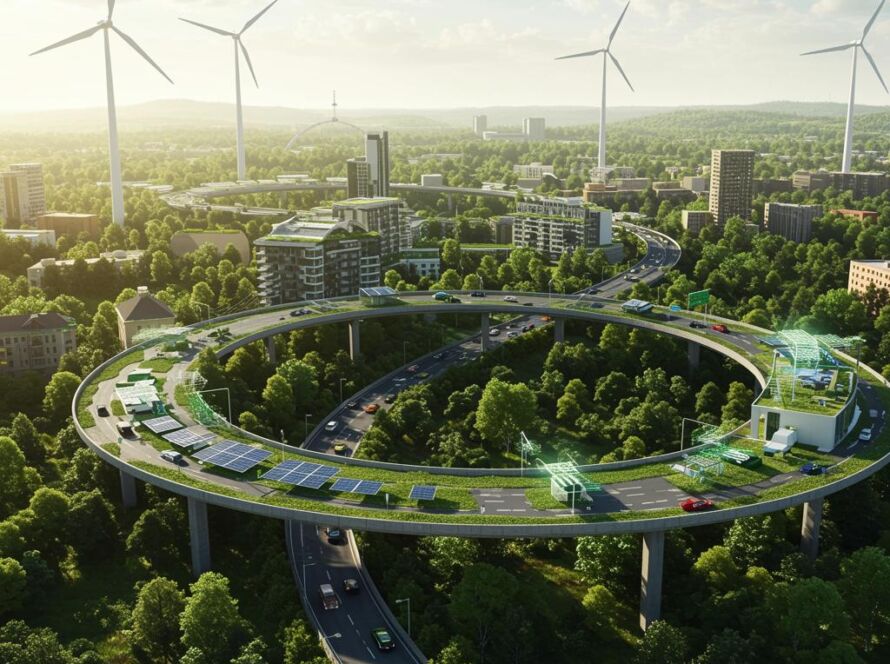 Create a featured image for a post about: Green technology overview