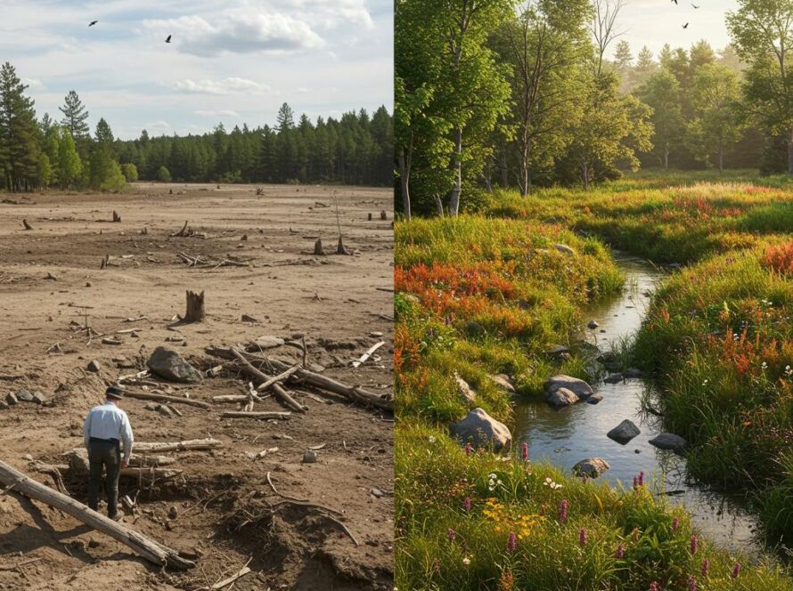 Create a featured image for a post about: Ecosystem restoration planning