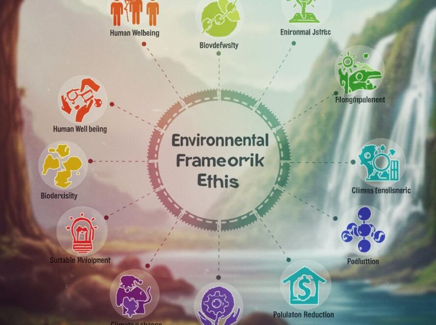 Create a featured image for a post about: Environmental ethics framework