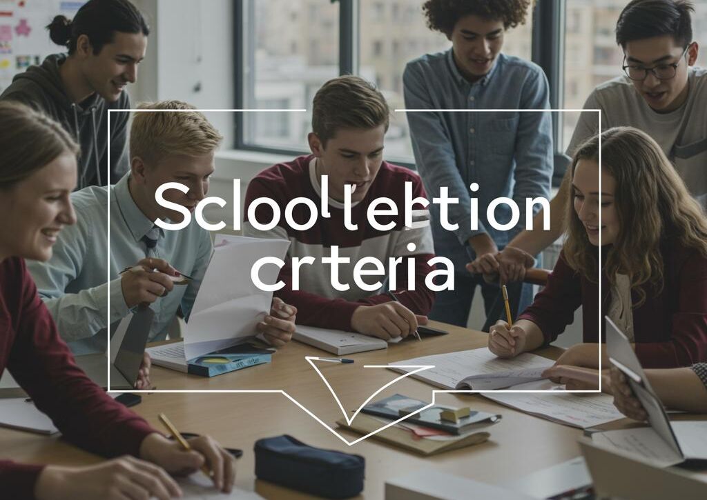 Create a featured image for a post about: School selection criteria