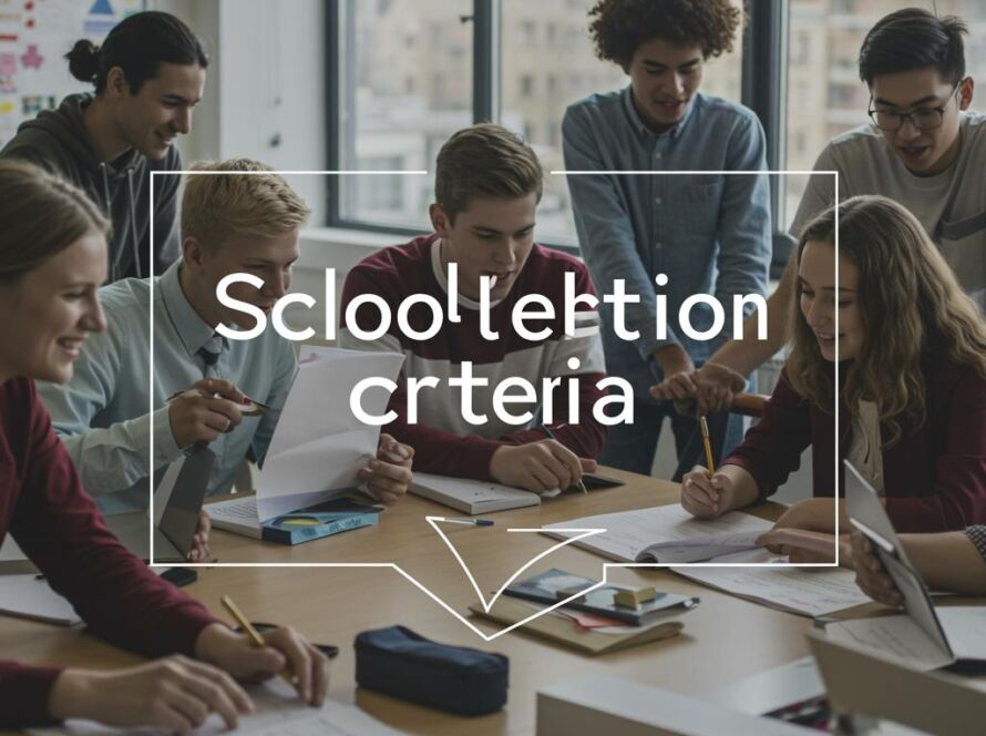 Create a featured image for a post about: School selection criteria