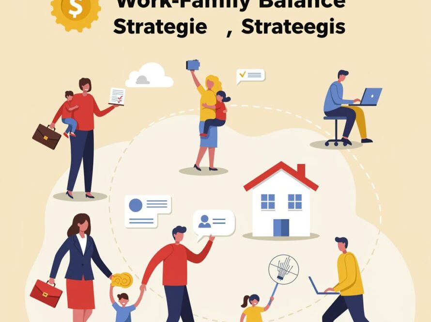 Create a featured image for a post about: Work-family balance strategies