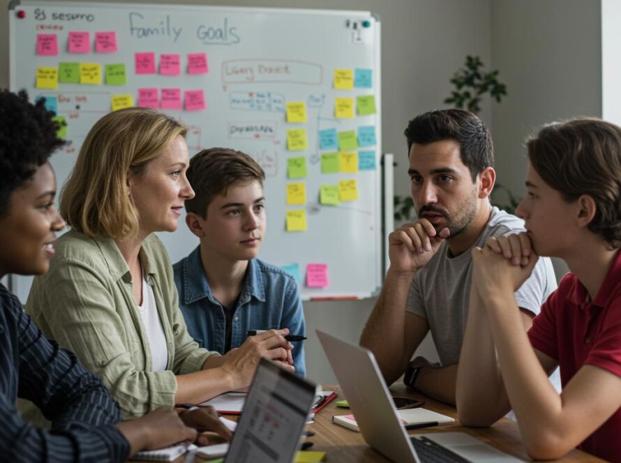 Create a featured image for a post about: Family goal setting framework