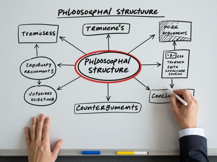 Create a featured image for a post about: Philosophical argument structure