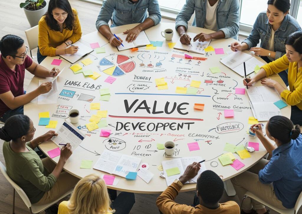 Create a featured image for a post about: Value system development