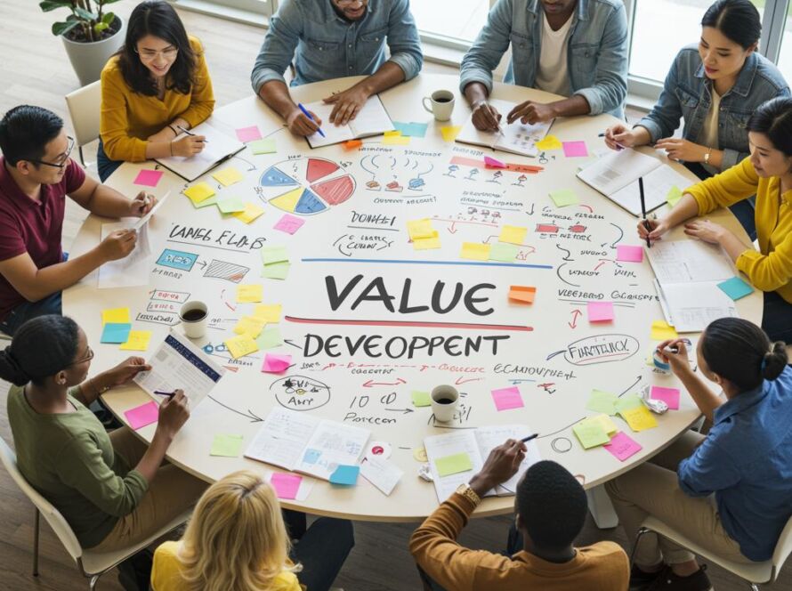 Create a featured image for a post about: Value system development