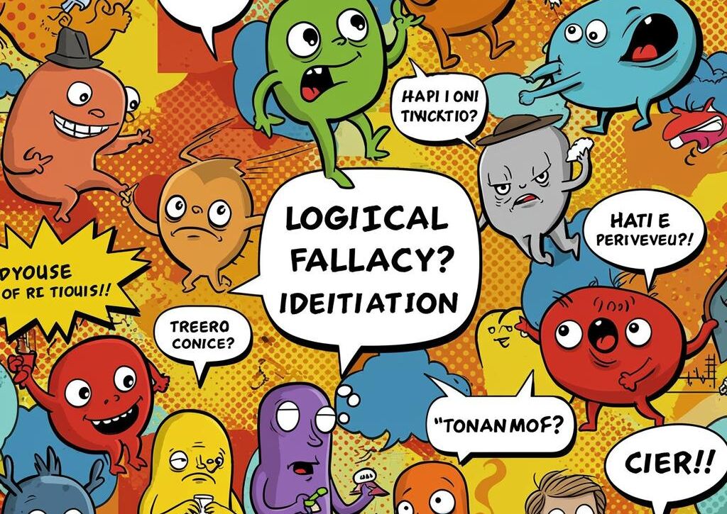Create a featured image for a post about: Logical fallacy identification
