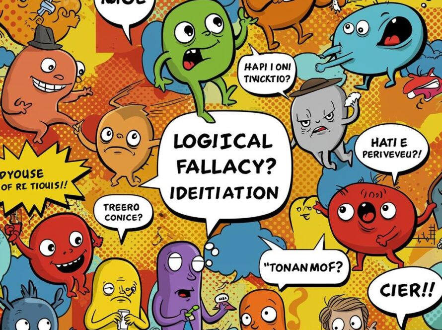 Create a featured image for a post about: Logical fallacy identification