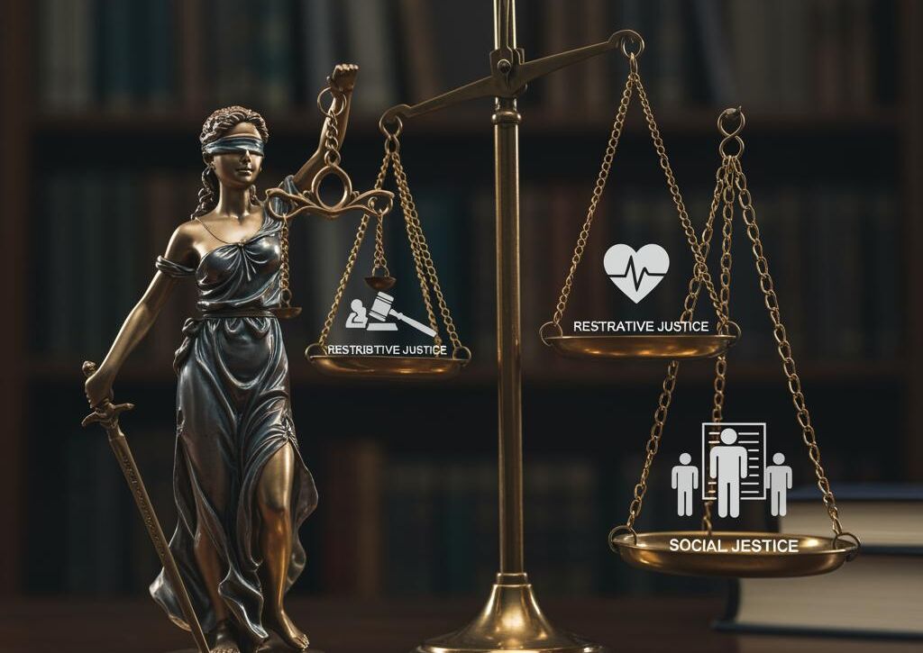 Create a featured image for a post about: Justice theory comparison