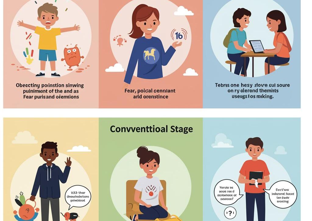 Create a featured image for a post about: Moral development stages