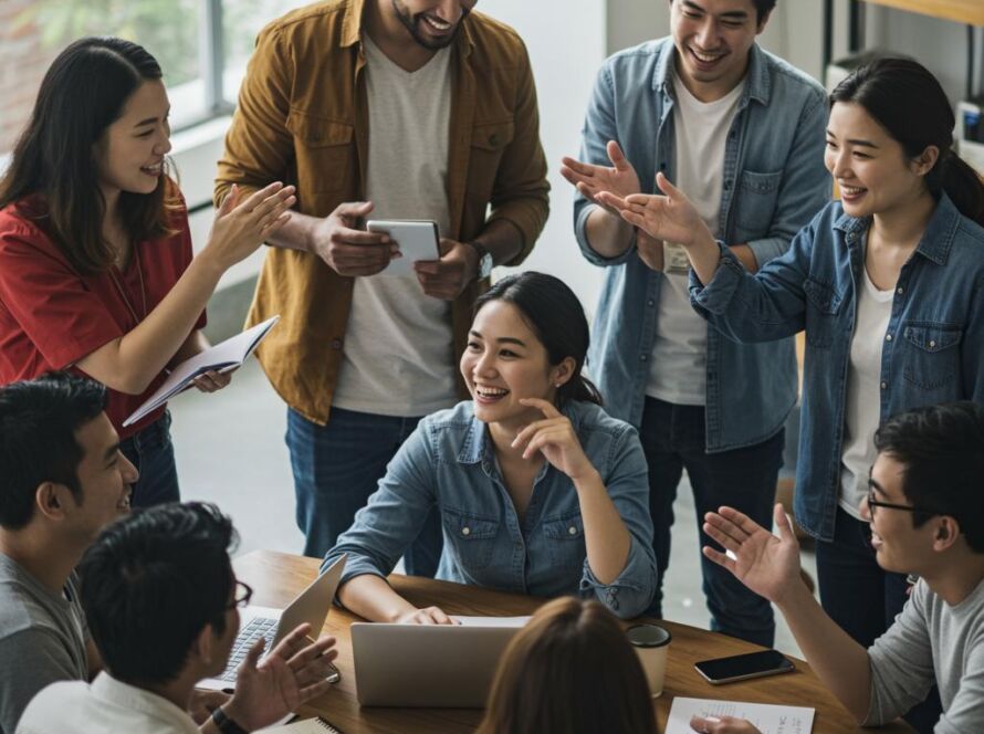 Create a featured image for a post about: Cross-cultural communication
