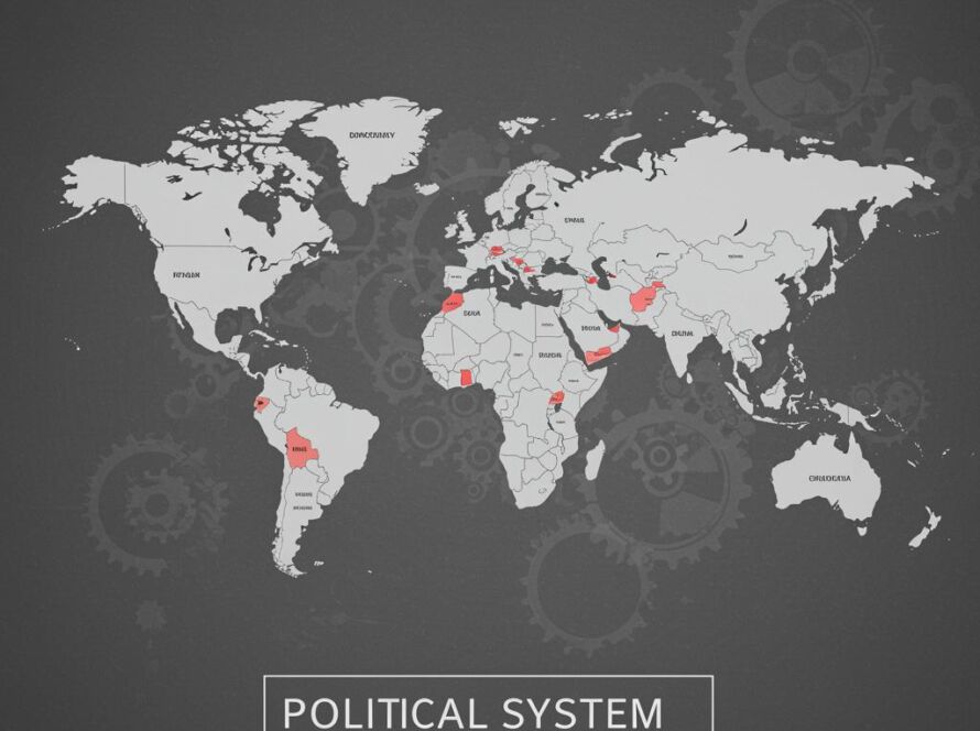 Create a featured image for a post about: Political system comparison