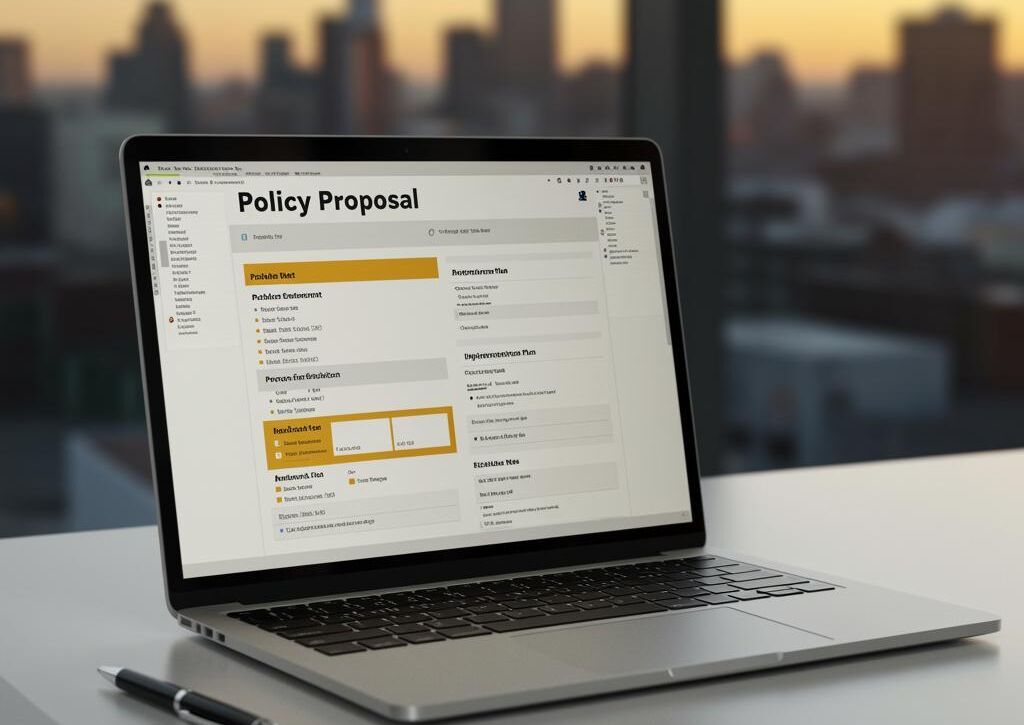 Create a featured image for a post about: Policy proposal template