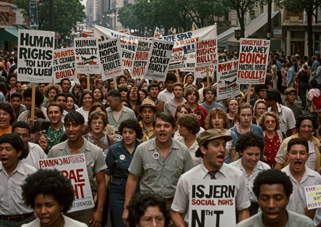 Create a featured image for a post about: Social movement history