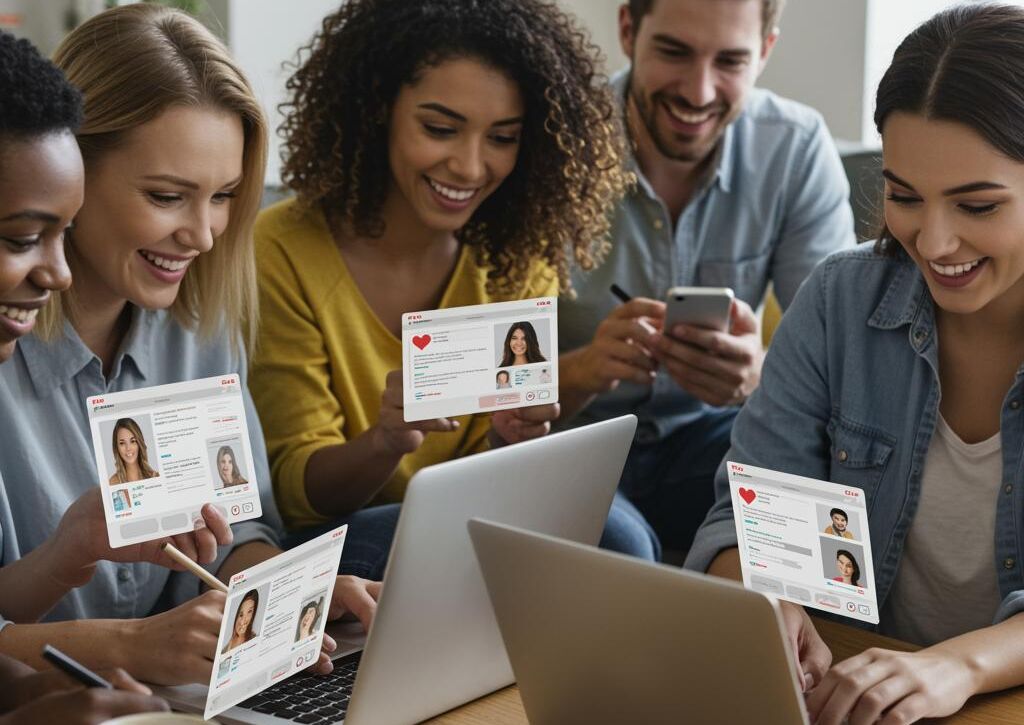 Create a featured image for a post about: Dating profile development