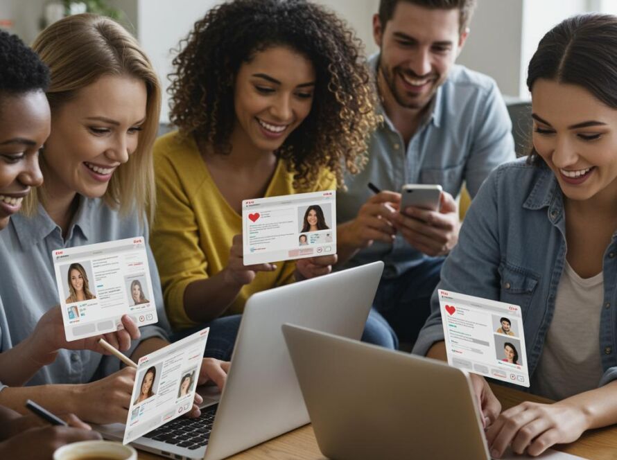 Create a featured image for a post about: Dating profile development