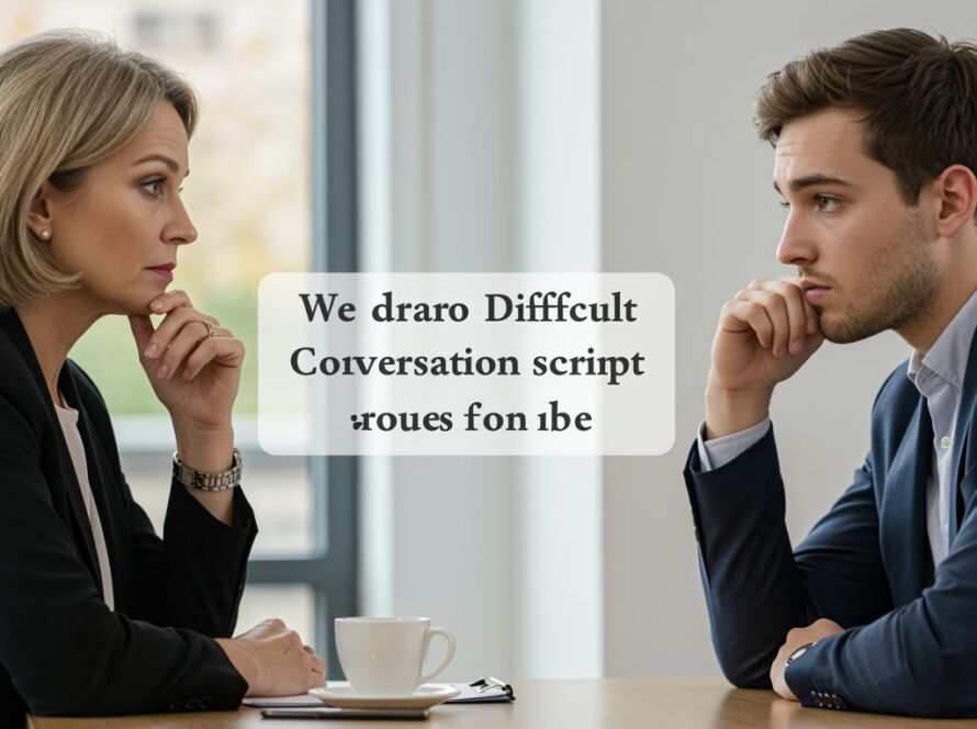 Create a featured image for a post about: Difficult conversation script