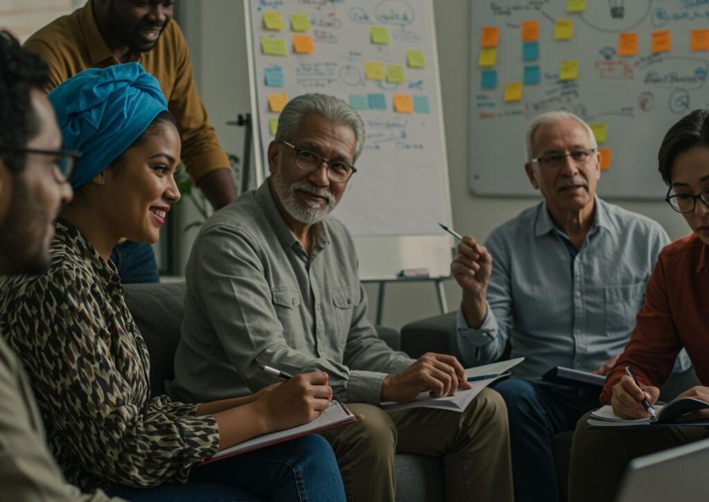 Create a featured image for a post about: Group communication dynamics