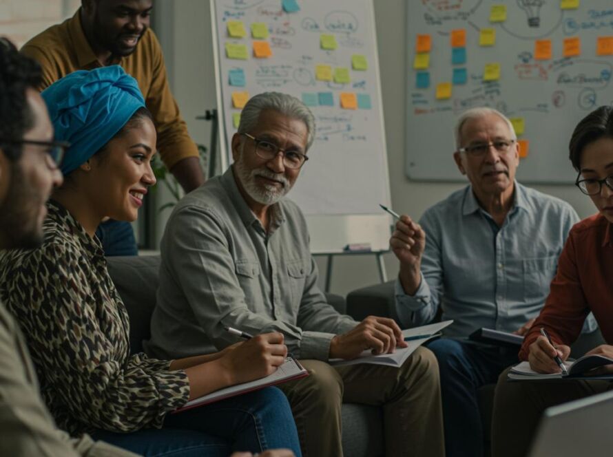 Create a featured image for a post about: Group communication dynamics
