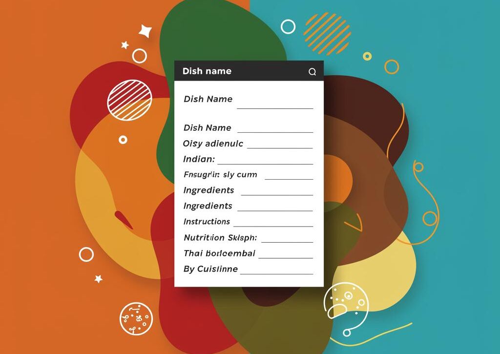 Create a featured image for a post about: Recipe template by cuisine