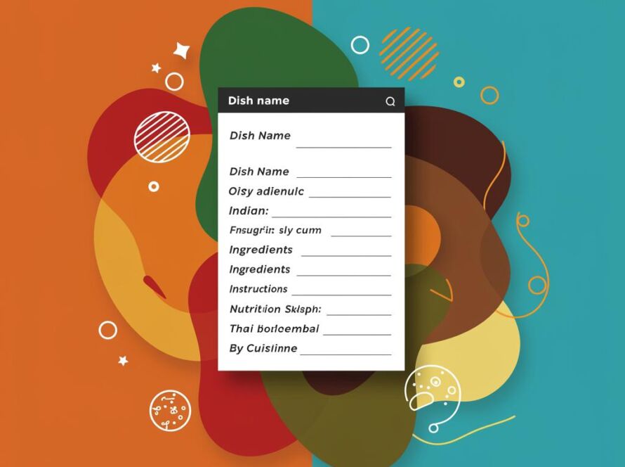 Create a featured image for a post about: Recipe template by cuisine