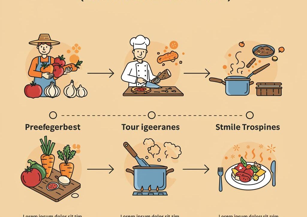Create a featured image for a post about: Food preparation timeline