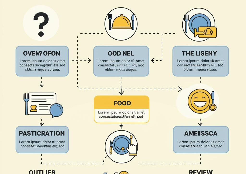 Create a featured image for a post about: Restaurant review structure