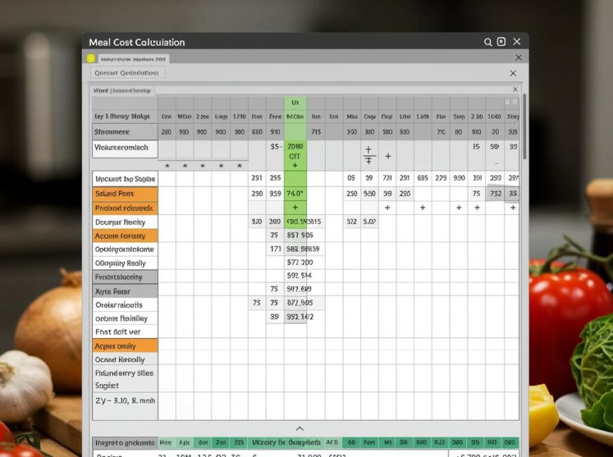 Create a featured image for a post about: Meal cost calculation
