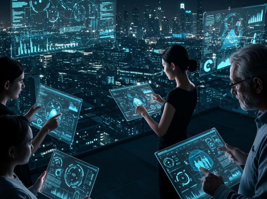 Create a featured image for a post about: Technology impact analysis