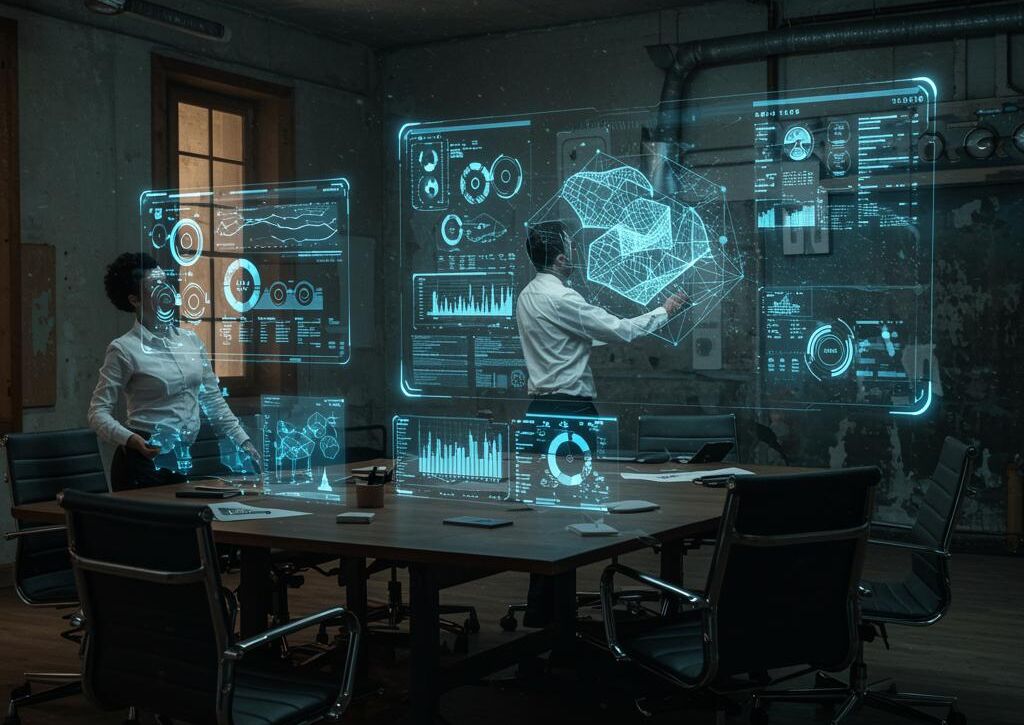 Create a featured image for a post about: Future of work prediction