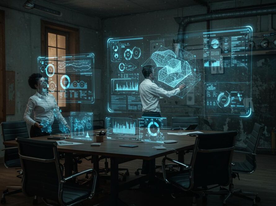 Create a featured image for a post about: Future of work prediction