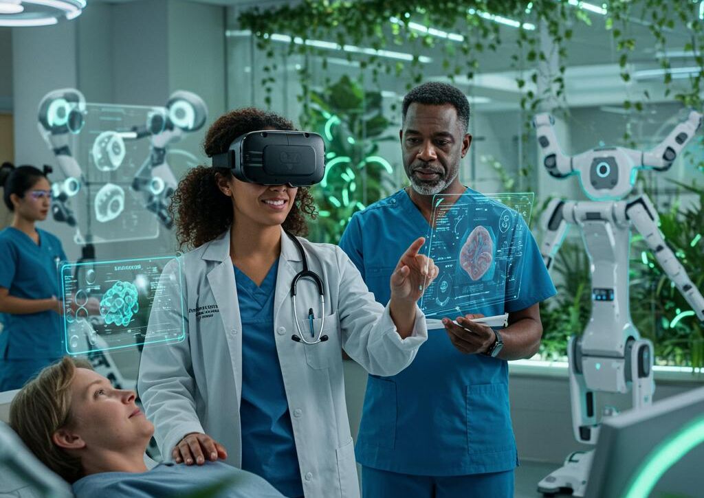 Create a featured image for a post about: Future of healthcare projection