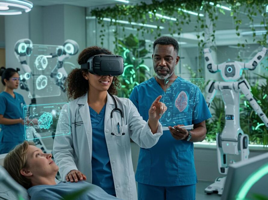 Create a featured image for a post about: Future of healthcare projection