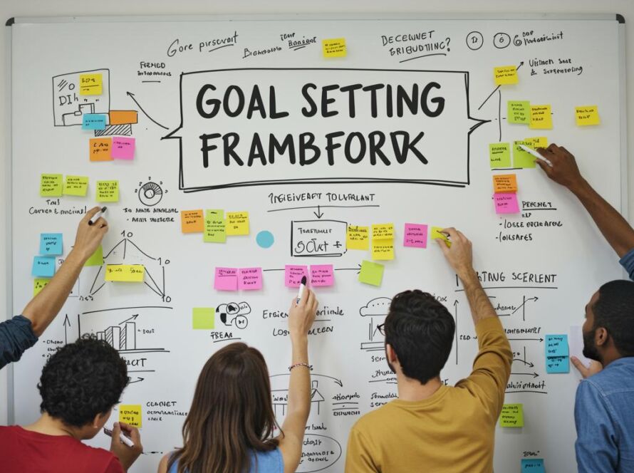 Create a featured image for a post about: Goal setting framework