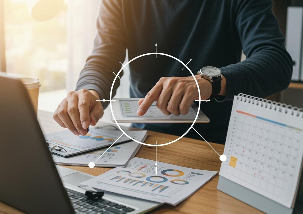 Create a featured image for a post about: Time management system
