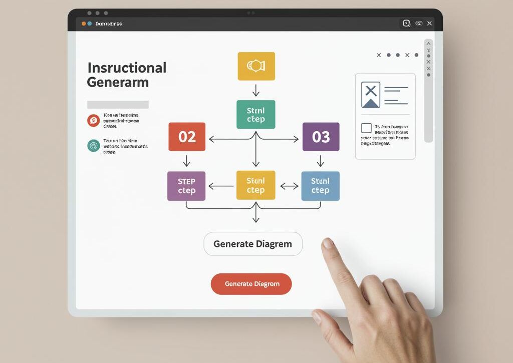Create a featured image for a post about: Instructional diagram generator step clarity